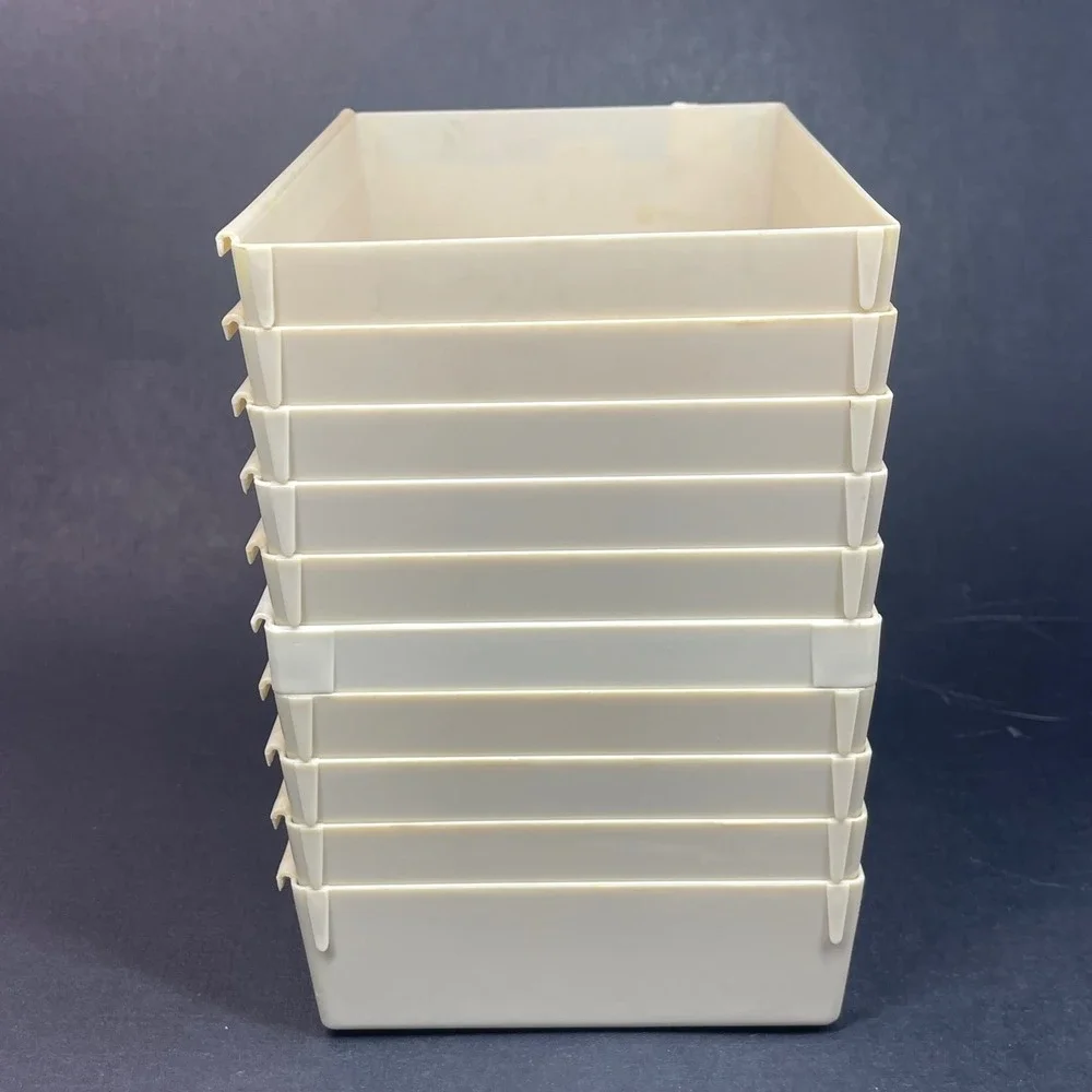 VTG Rubbermaid 2916 Interlocking Drawer Organizer Tray Set 10 Almond Beige